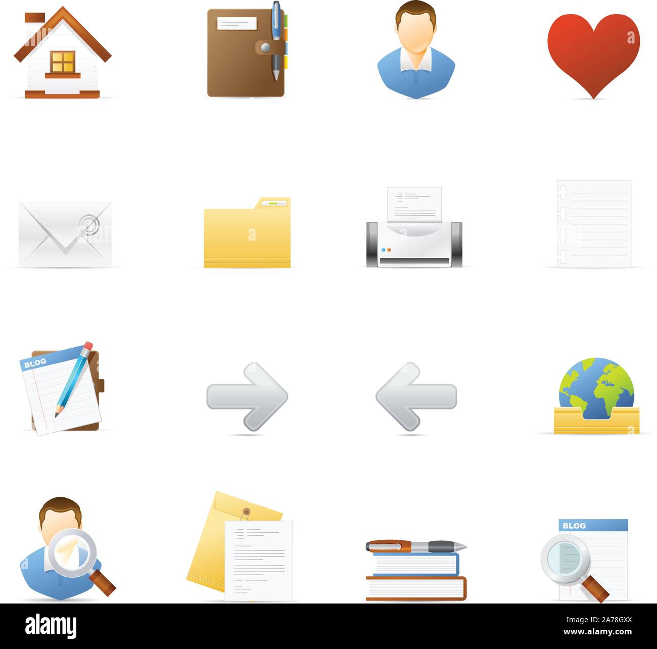 Vecto vector icons. Internet and Blogging 1 Stock Vector