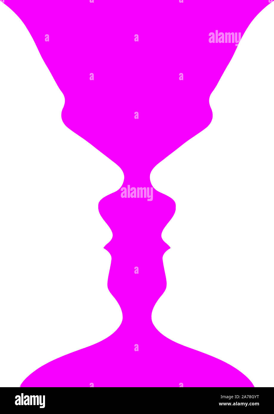 Narcissism mental disorder and Rubin vase, optical illusion Stock Photo -  Alamy