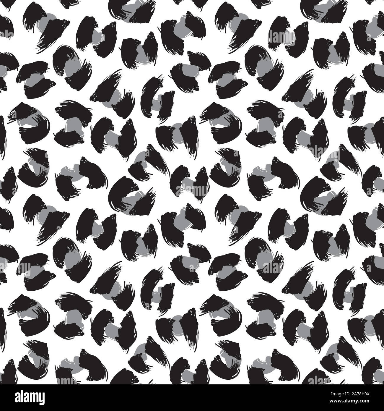 Colourful Classic Modern Animal Leopard Brush Strokes Seamless Print