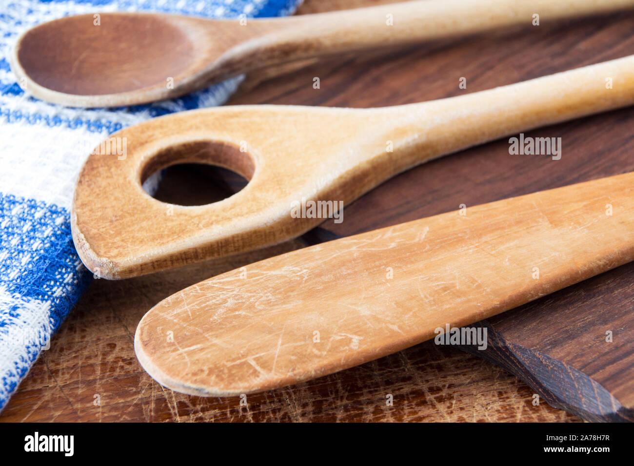 Wooden cooking spoons Stock Photo Alamy