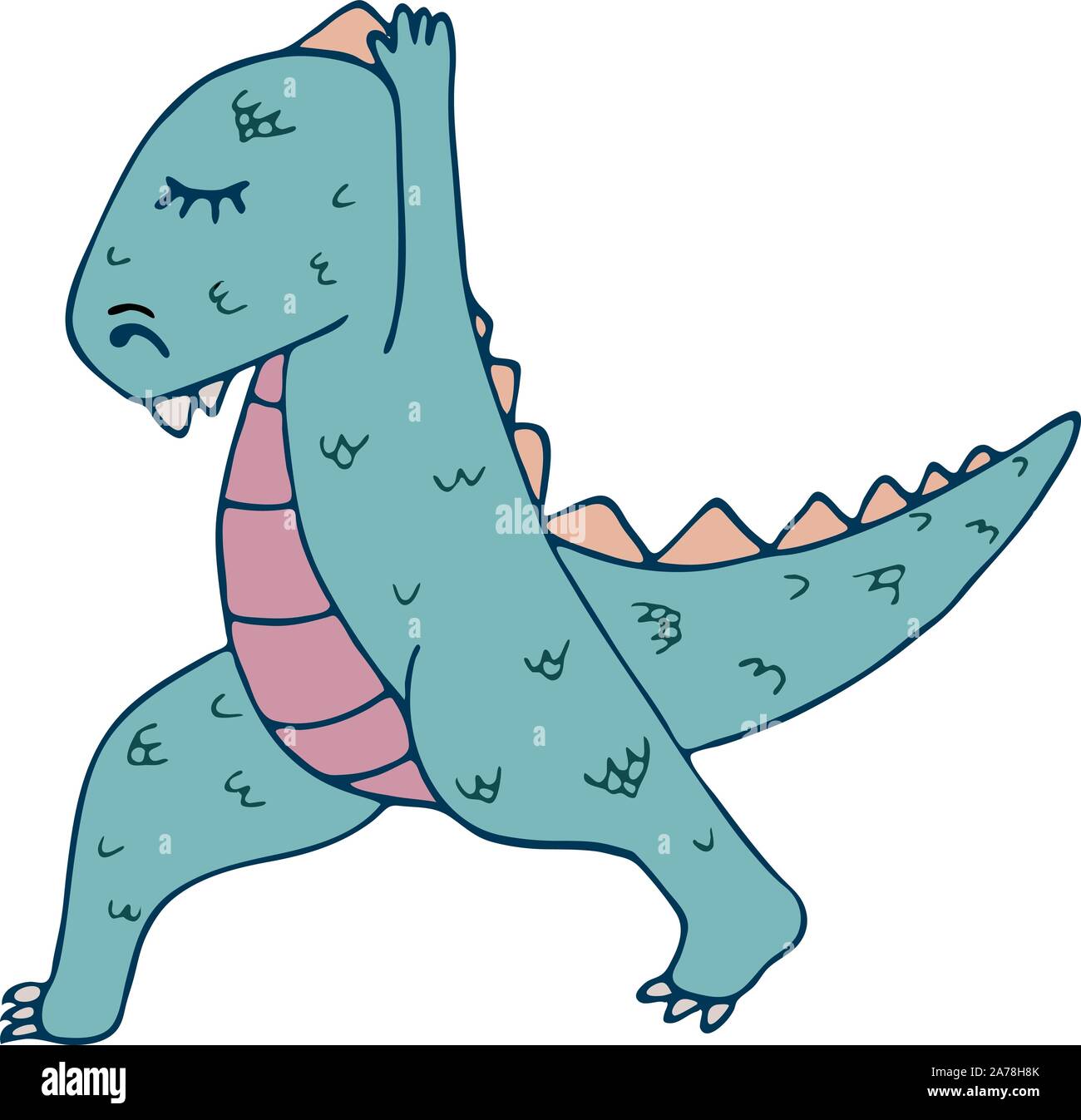 Dinosaur in yoga asanas, hand drawn vector illustration Stock Vector Image & Art Alamy