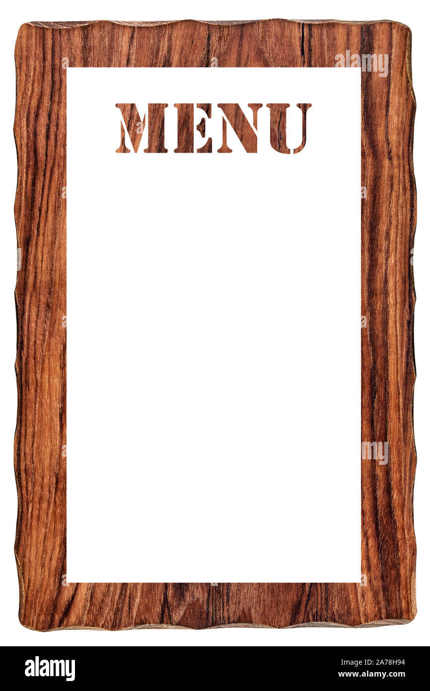 Menu copy space with wooden background Stock Photo - Alamy