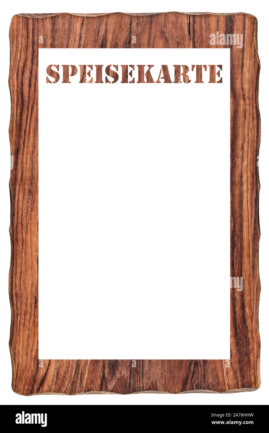 Menu copy space with wooden frame Stock Photo - Alamy