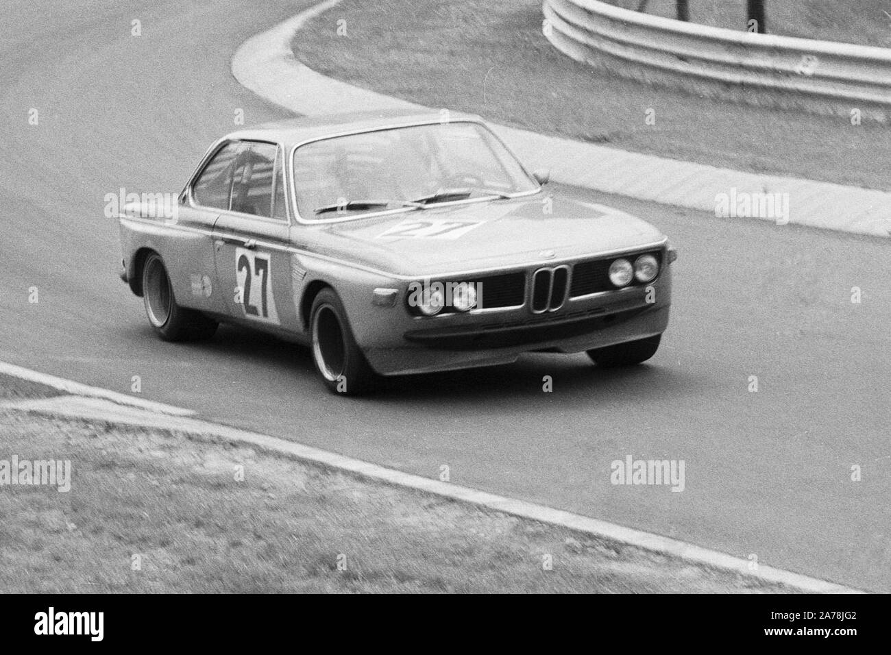 BMW 3.0 CSL during 1970s Touring Car Race at the Nuerburgring, Germany Stock Photo