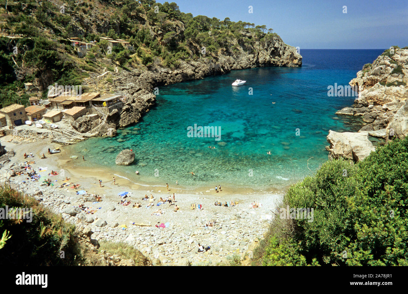 Cala Deia, beautiful beach and bay at the artist village Deia 
