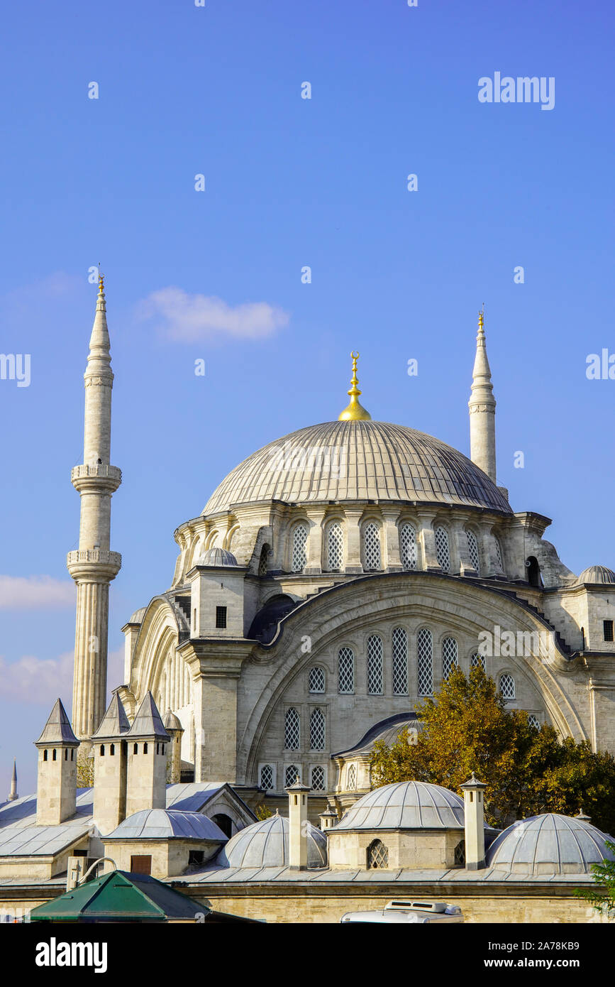 View of Nuruosmaniye Mosque close to Grand Bazaar, Istanbul, Turkey. Stock Photo
