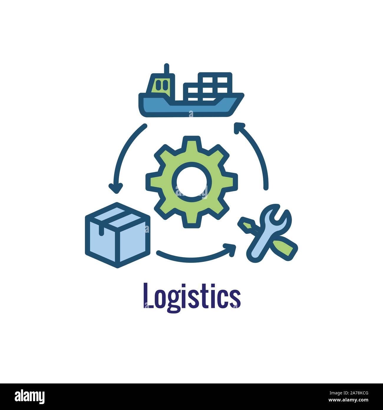 Logistics icon showing movement from 1 place to the next Stock Vector ...