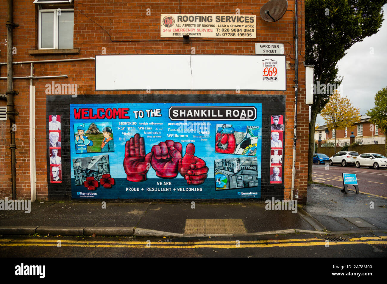 Political murals in Belfast, Northern Ireland, United Kingdom Stock Photo