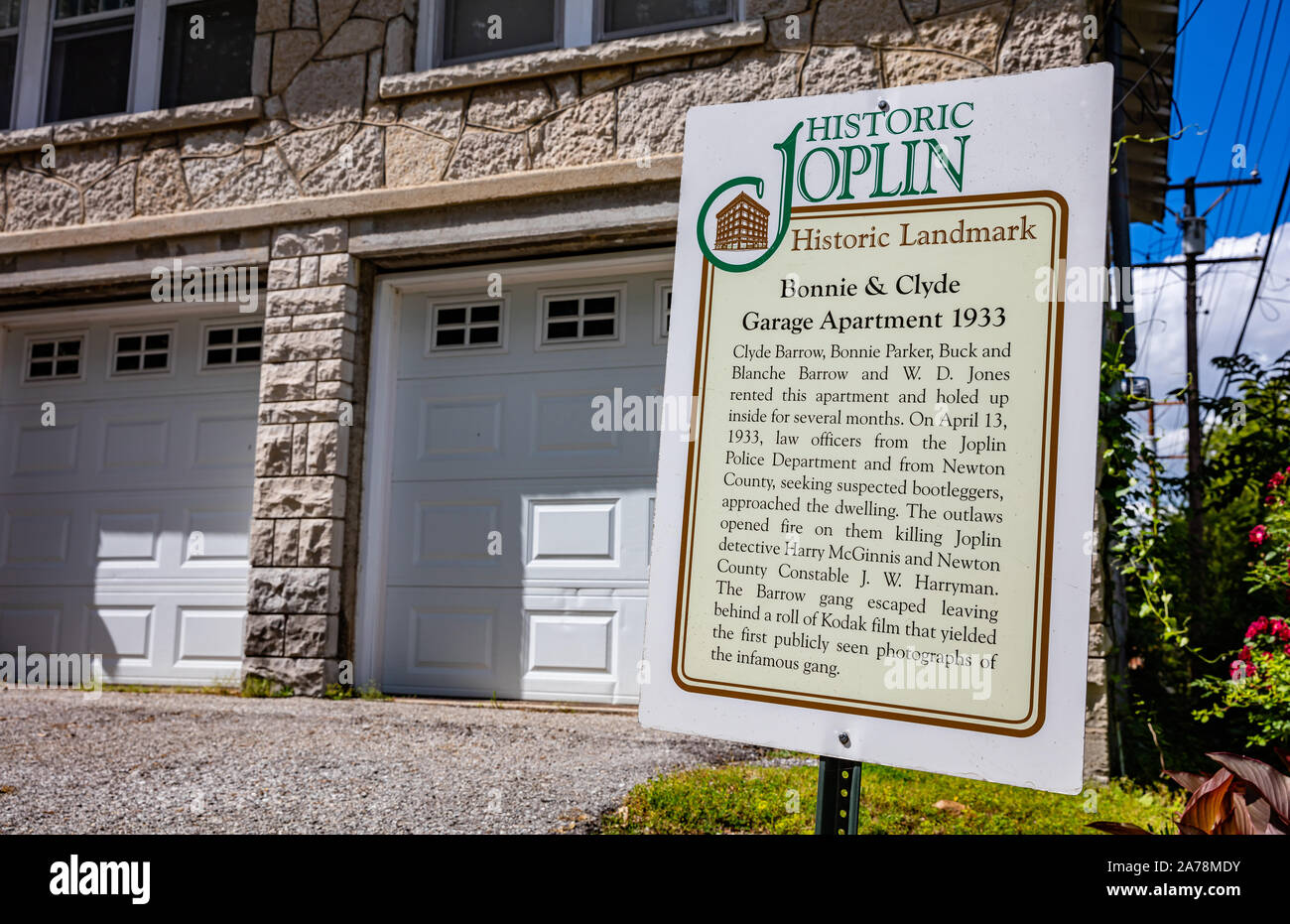 Joplin, Missouri, USA. May 12, 2019. The historical garage apartment of