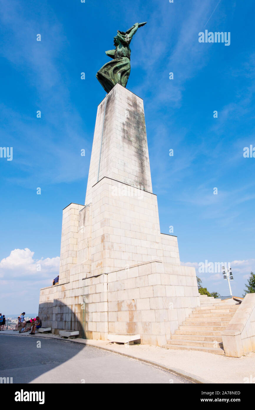 Liberty statue, Gellert hill, Budapest, Hungary Stock Photo