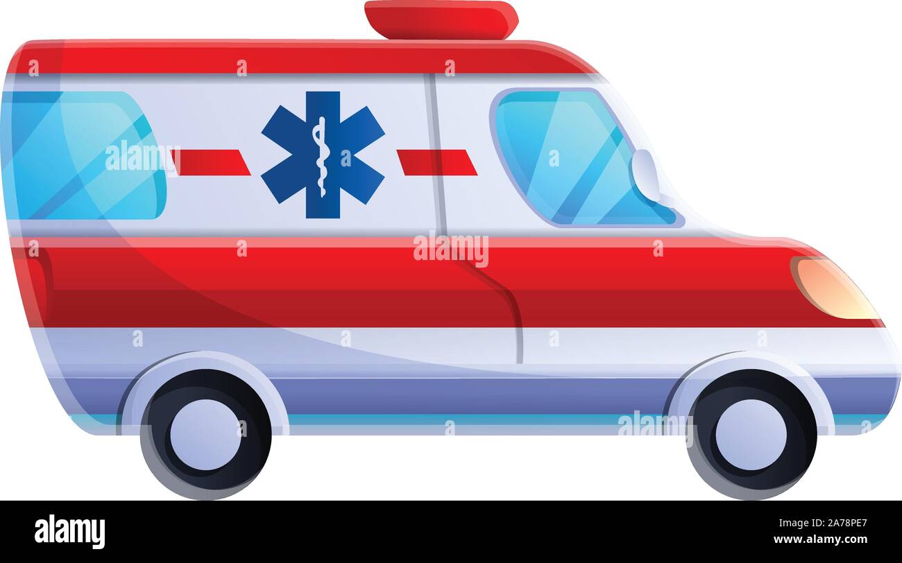 Ambulance car icon. Cartoon of ambulance car vector icon for web design