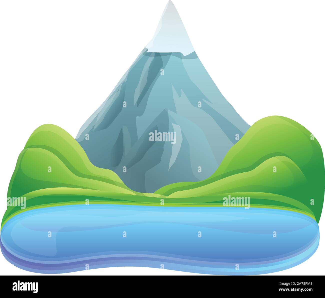 Mountain lake icon. Cartoon of mountain lake vector icon for web design ...