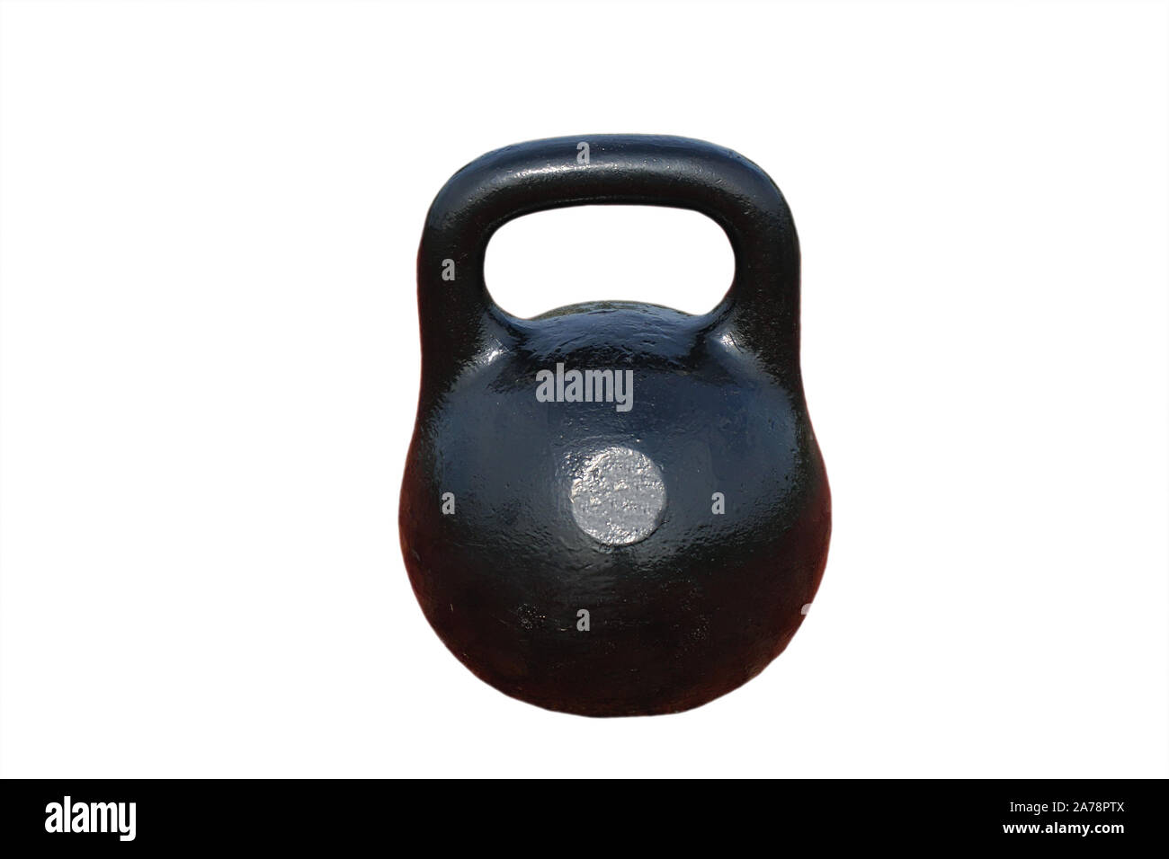 Black kettlebell isolated on white background Stock Photo - Alamy