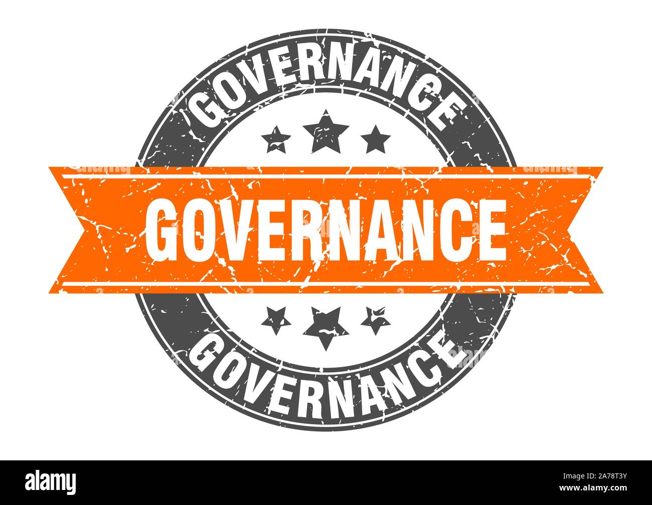 governance round stamp with orange ribbon. governance Stock Vector ...
