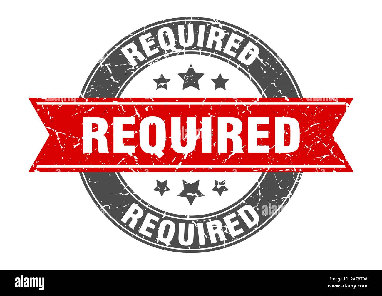required round stamp with red ribbon. required Stock Vector Image & Art ...
