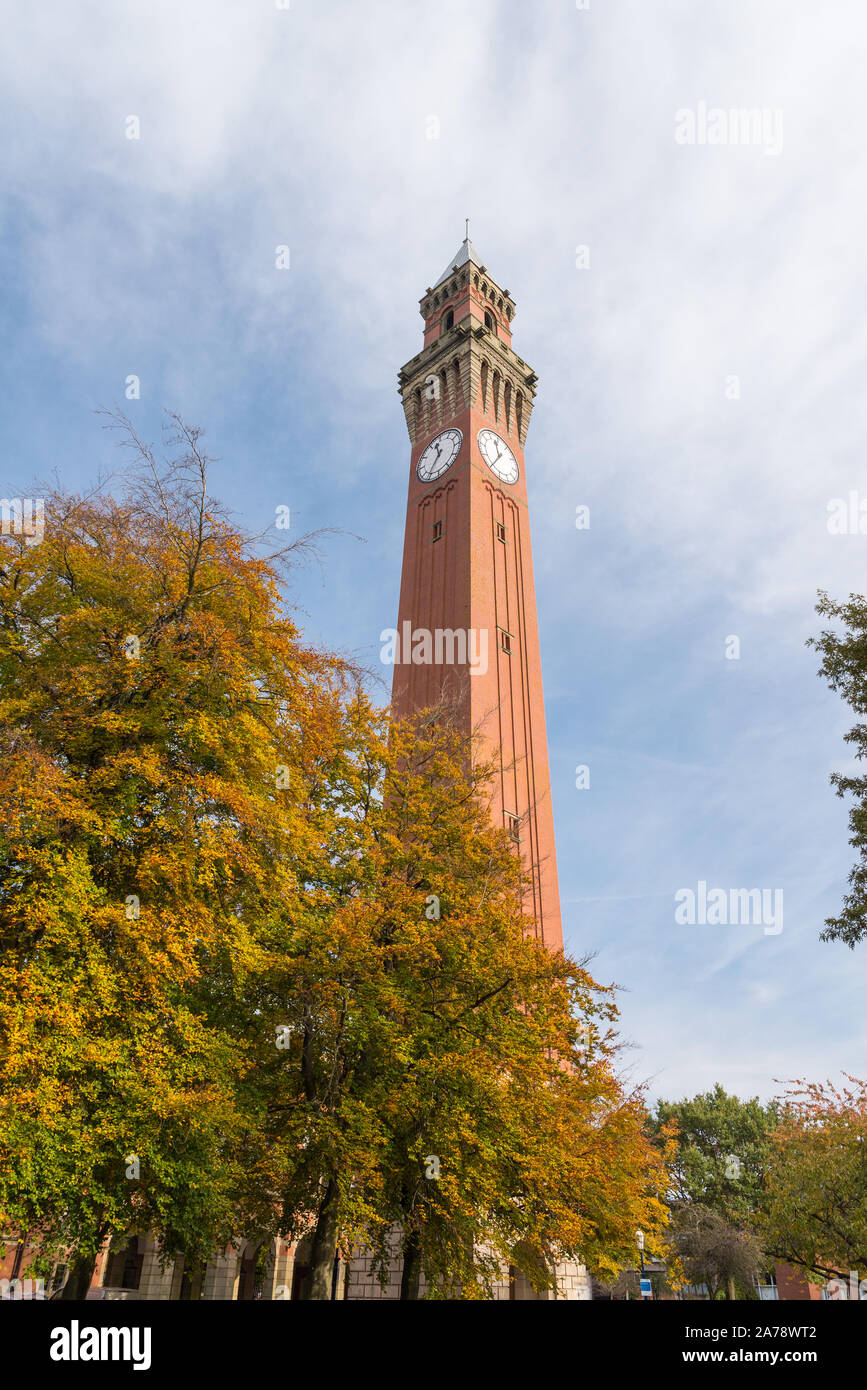 The Joseph Chamberlain Memorial Clock Tower or Old Joe at the University of Birmingham in Edgbaston is the tallest clock tower in the world Stock Photo