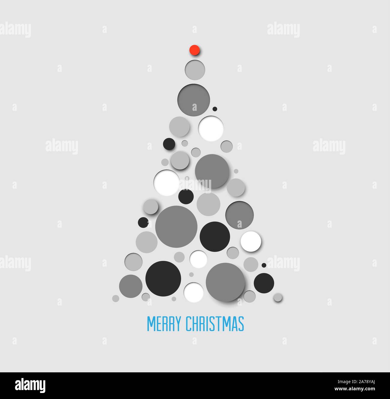 Vector absract christmas tree card made from gray circles Stock Vector ...