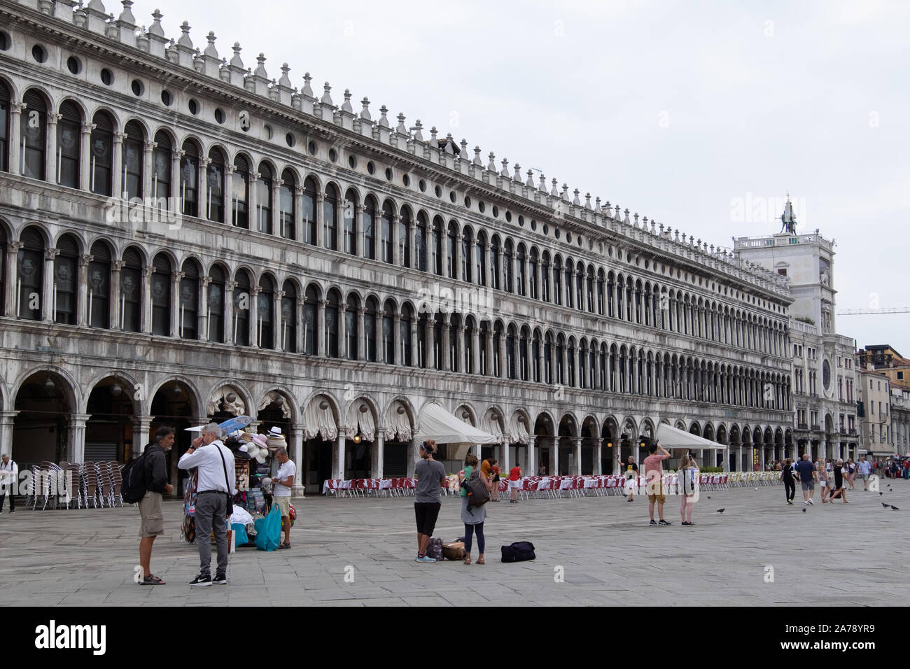 Beautiful ornate white domes and golden details of St Marks Square ...