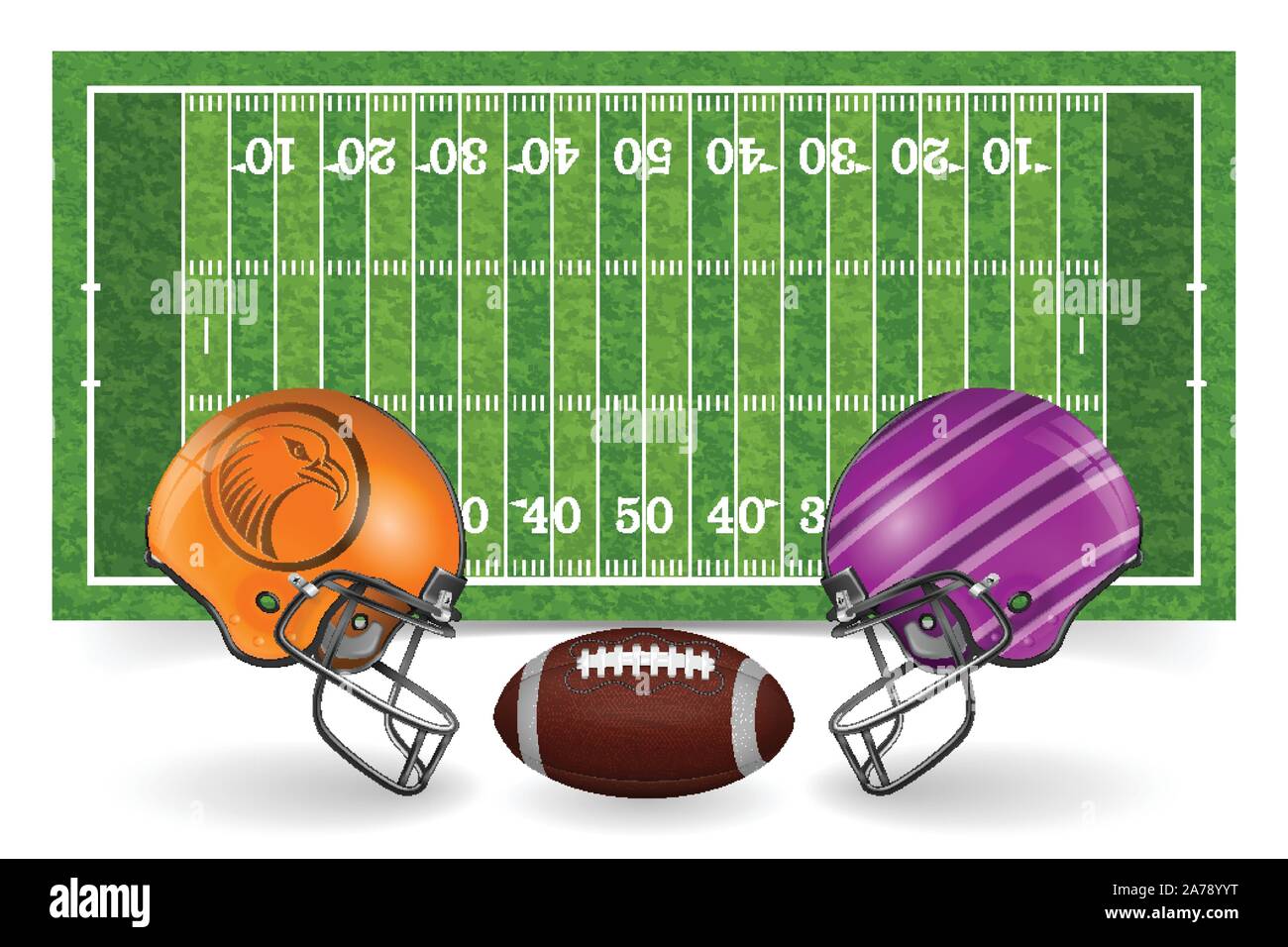 American Football Field with Ball Stock Vector