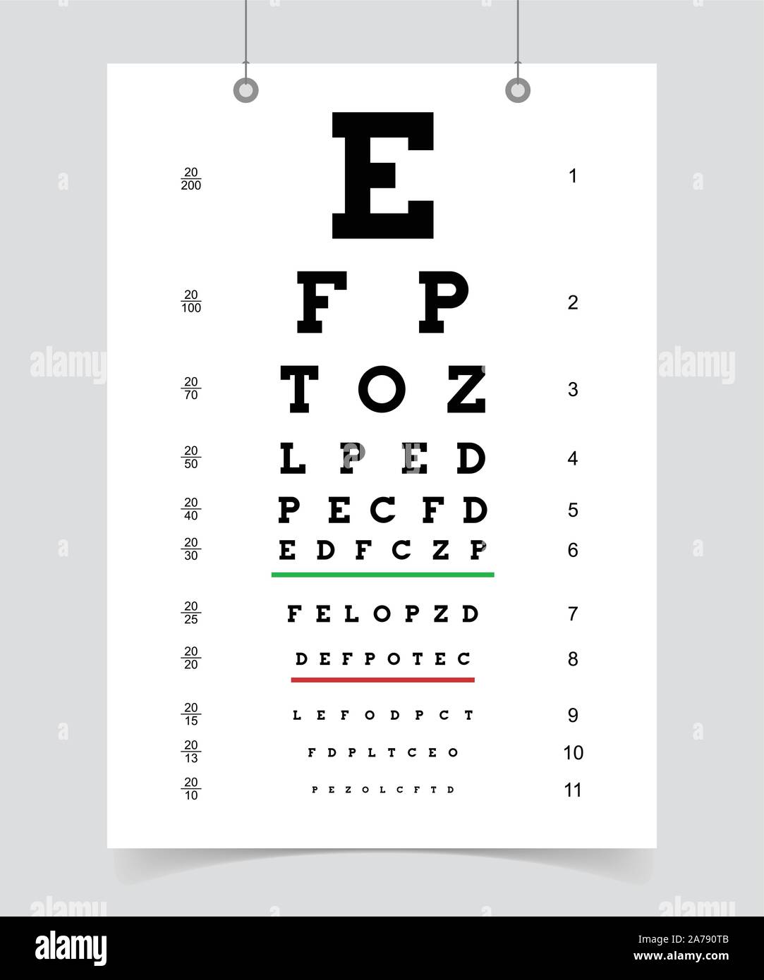 Poster eyes test chart Stock Vector