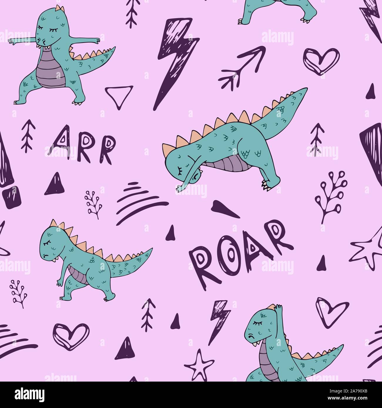 Dino pattern hi-res stock photography and images - Alamy