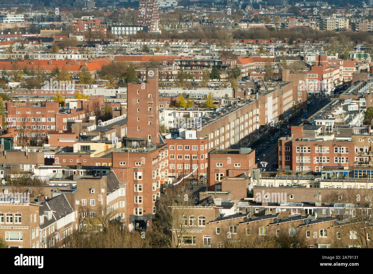 Aerial view of Amsterdam West De Baarsjes Stock Photo