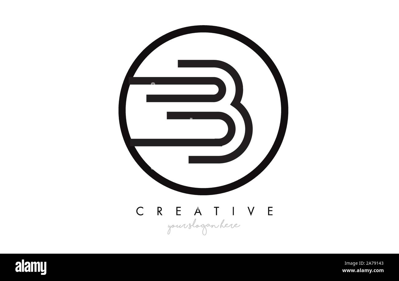 B Letter Icon Logo Design With Monogram Creative Look. Letter Circle ...