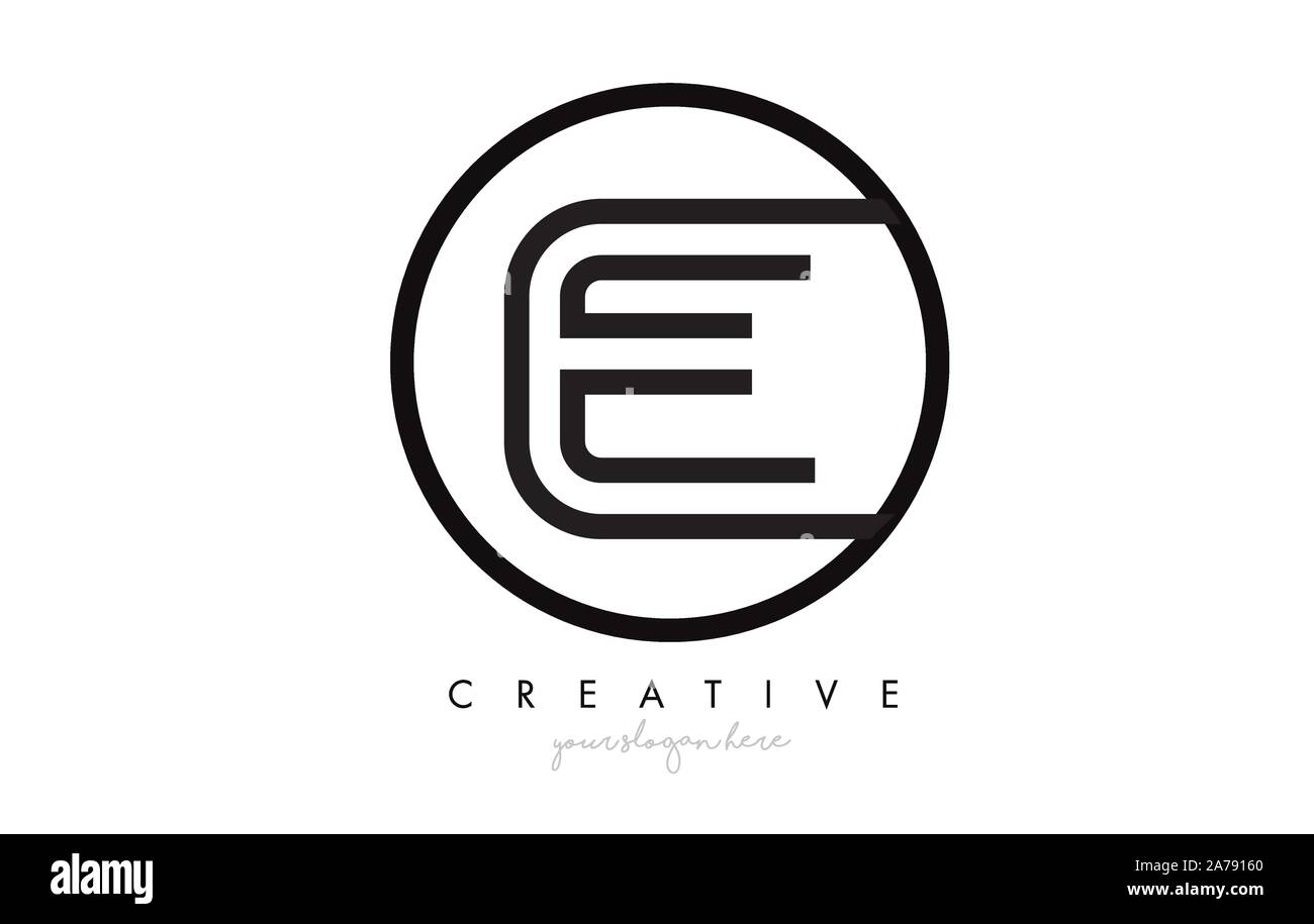 E Letter Icon Logo Design With Monogram Creative Look. Letter Circle ...