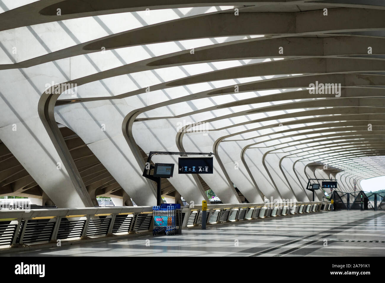 Calatrava designed station in Lyon France Stock Photo
