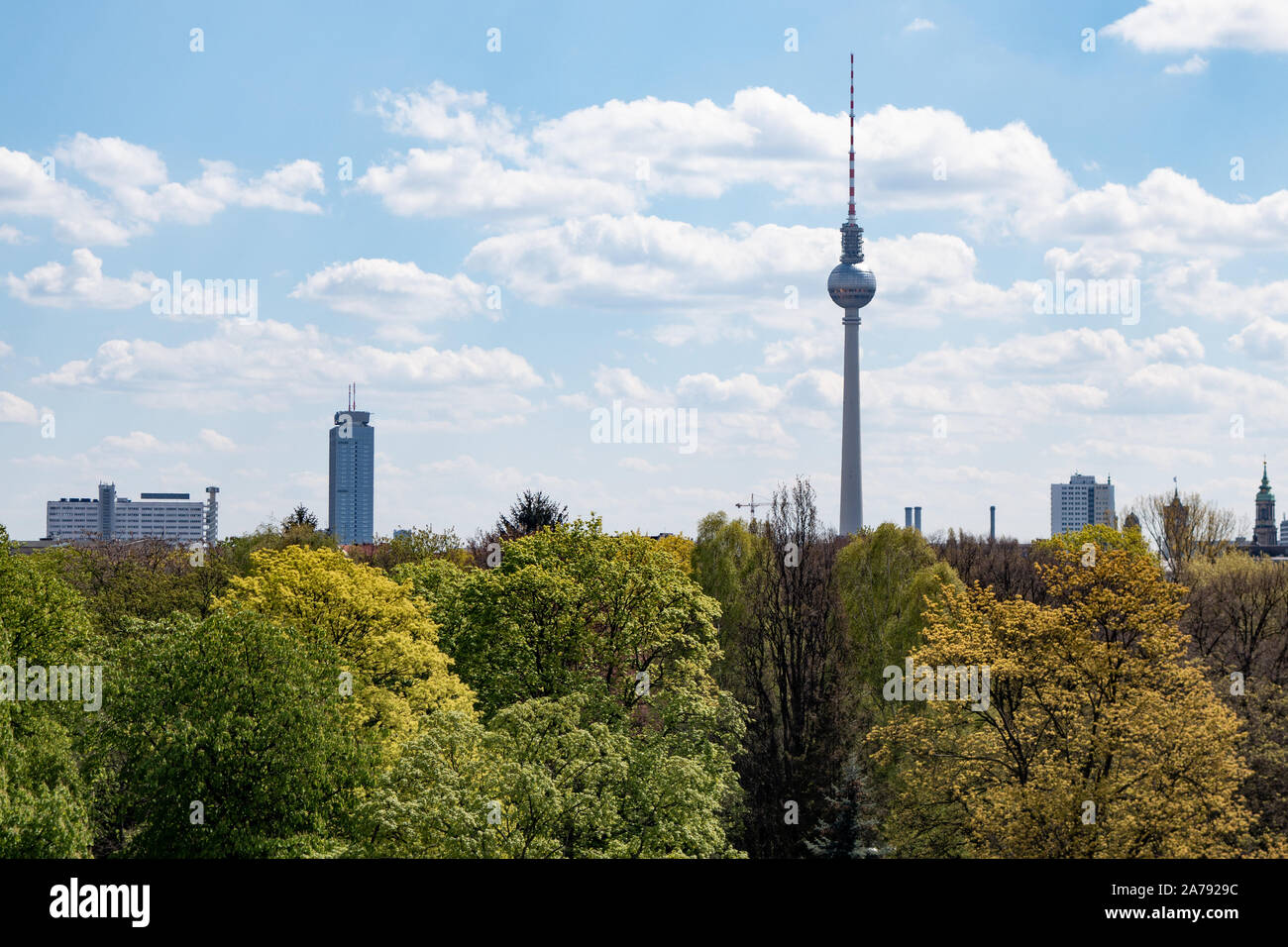 TV tower on the berlin skyline Stock Photo