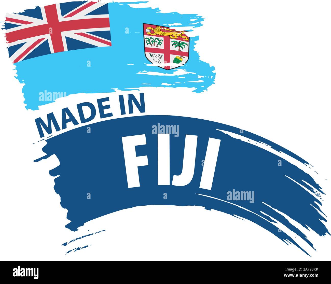 Fiji flag, vector illustration on a white background Stock Vector Image ...