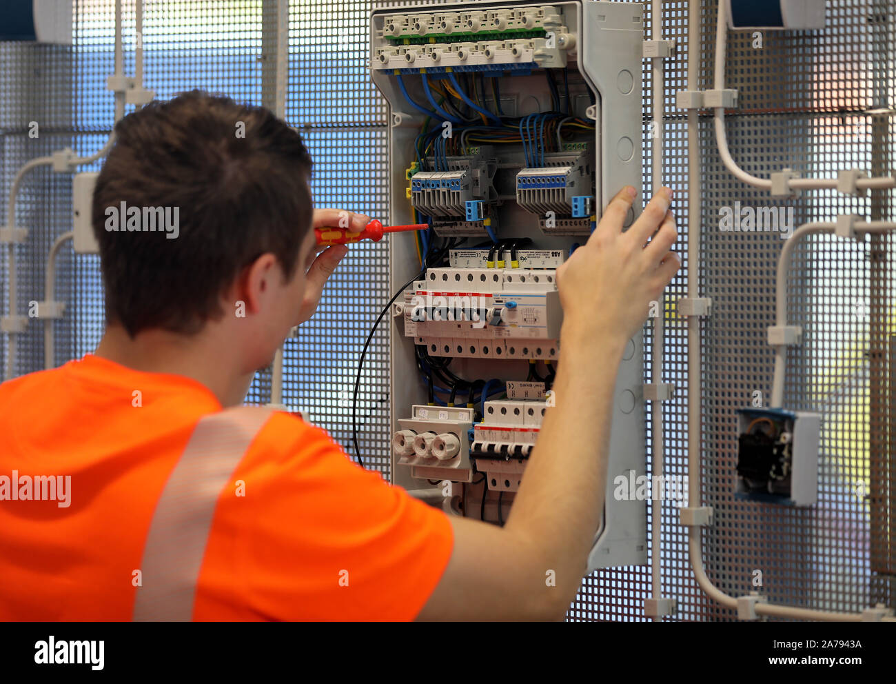 Cologne, Germany. 31st Oct, 2019. A trainee for the profession of