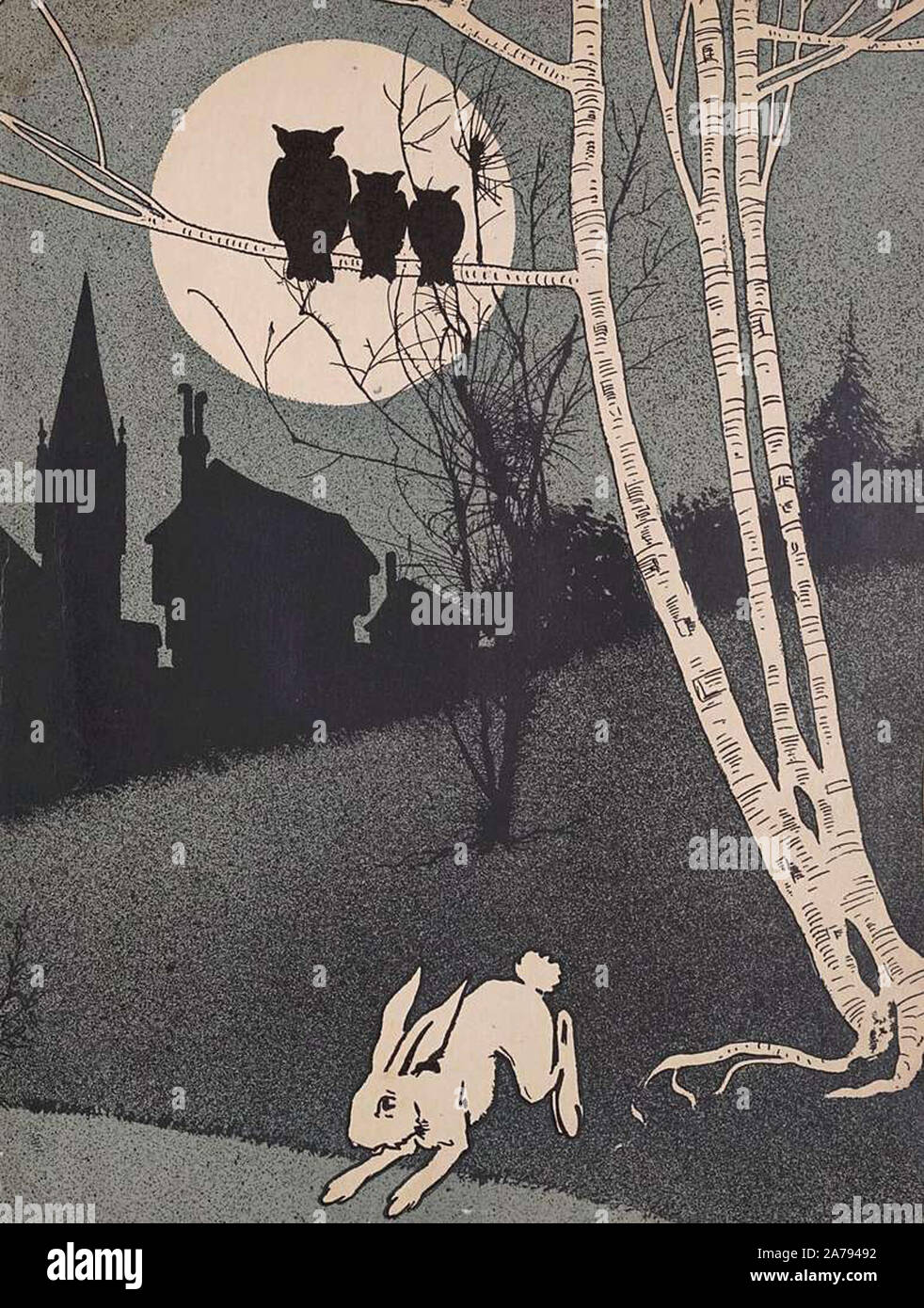 vintage nursery rhyme illustration artwork Stock Photo - Alamy