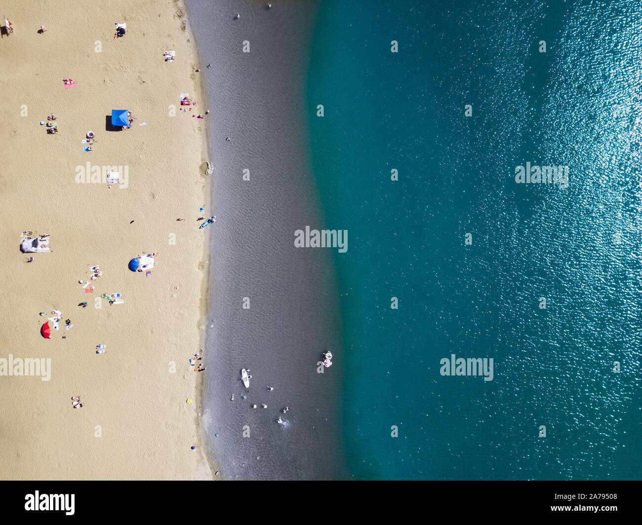 Aerial drone shot lake people hi-res stock photography and images - Alamy