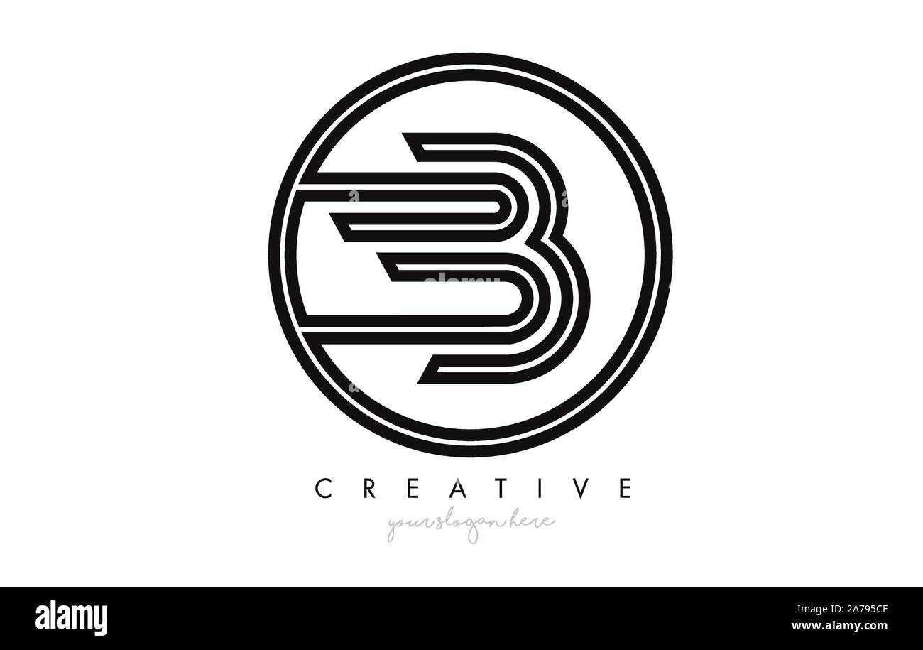 B Letter Icon Logo Design With Monogram Creative Look. Letter Circle ...