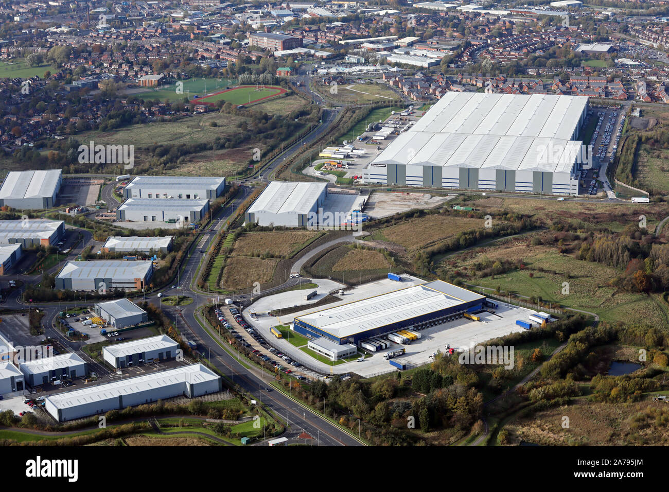 aerial view of Kingsway Business Park Stock Photo