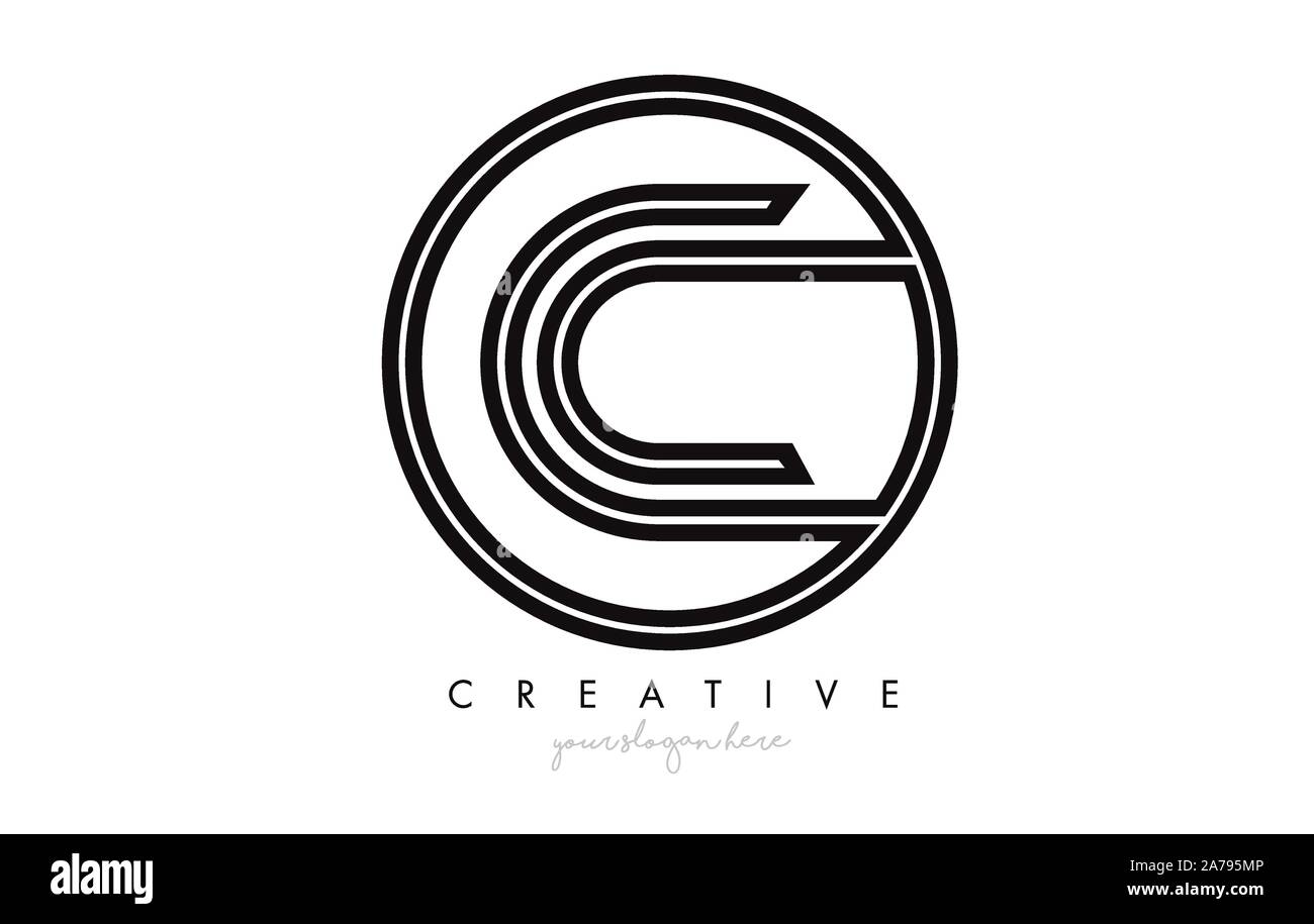 C Letter Icon Logo Design With Monogram Creative Look. Letter Circle ...