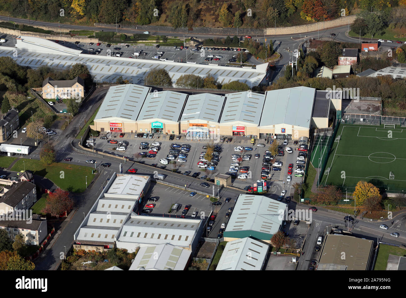 aerial view of Halifax town centre, West Yorkshire, UK Stock Photo - Alamy