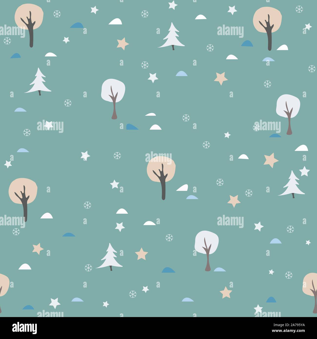 Seamless Tree Pattern for Winter Themes. vector Illustration Stock ...