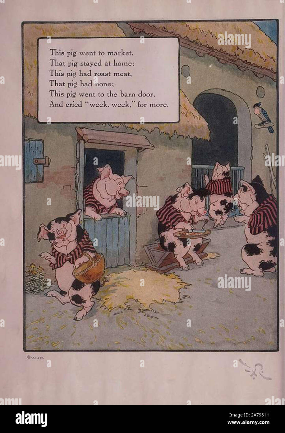 vintage nursery rhyme illustration artwork Stock Photo - Alamy