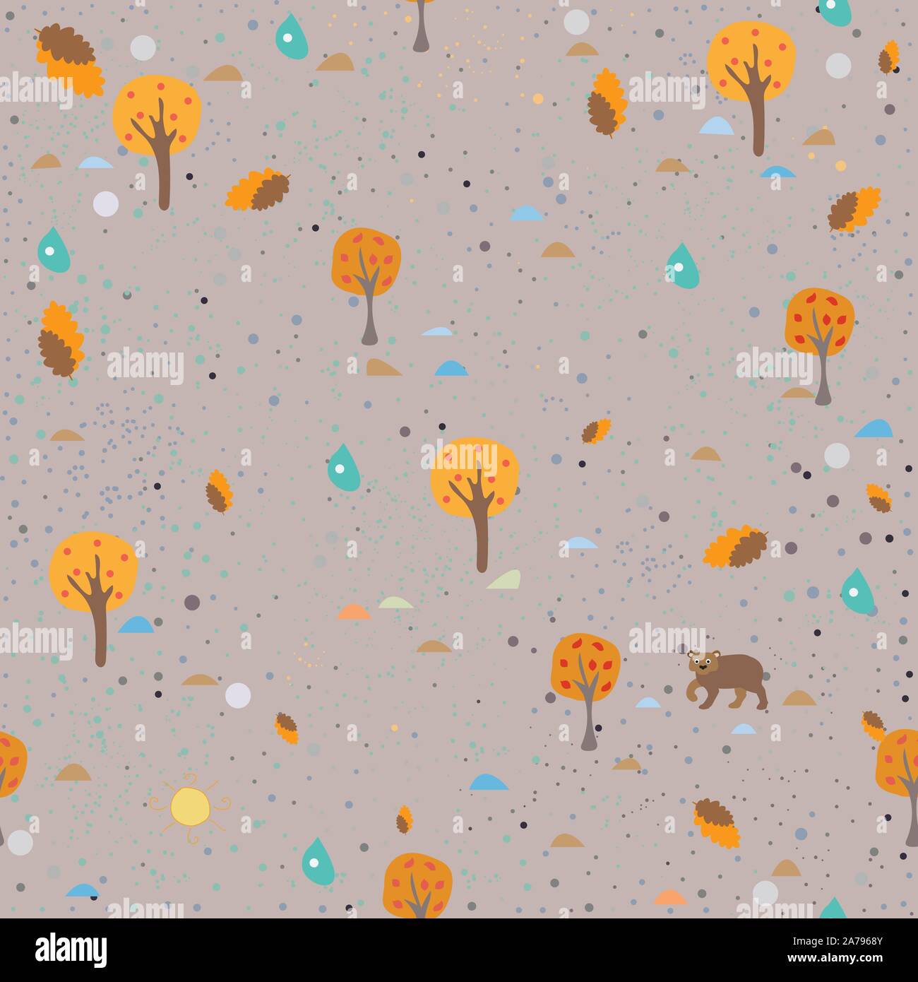 Seamless Animal Pattern on brown. vector Illustration Stock Vector ...