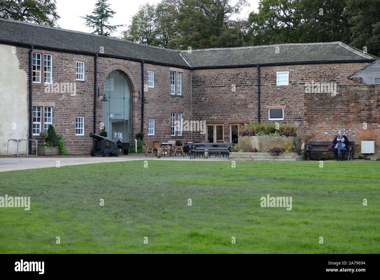 Grade 1 Astley Hall stable block sensitively converted to use as a cafe, Astley Park Chorley Stock Photo