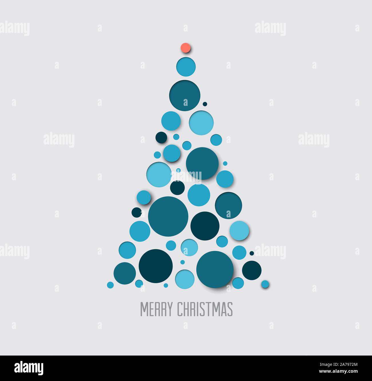 Vector absract christmas tree card made from blue circles Stock Vector ...