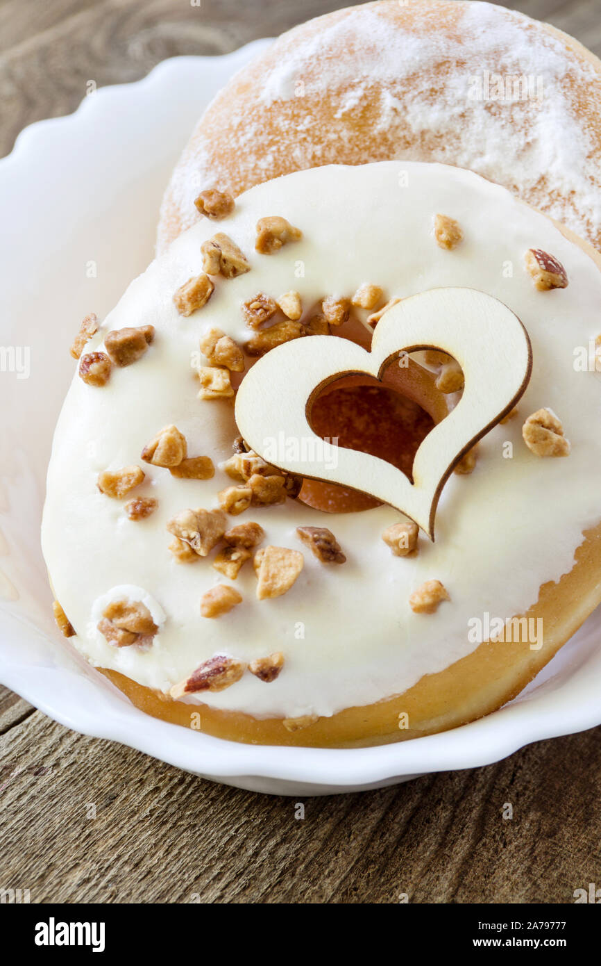 Donut and heart Stock Photo - Alamy