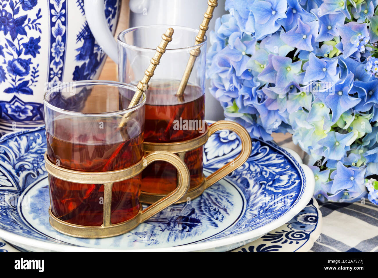 Tea And Decoration In Glass Cups Stock Photo 331502854 Alamy