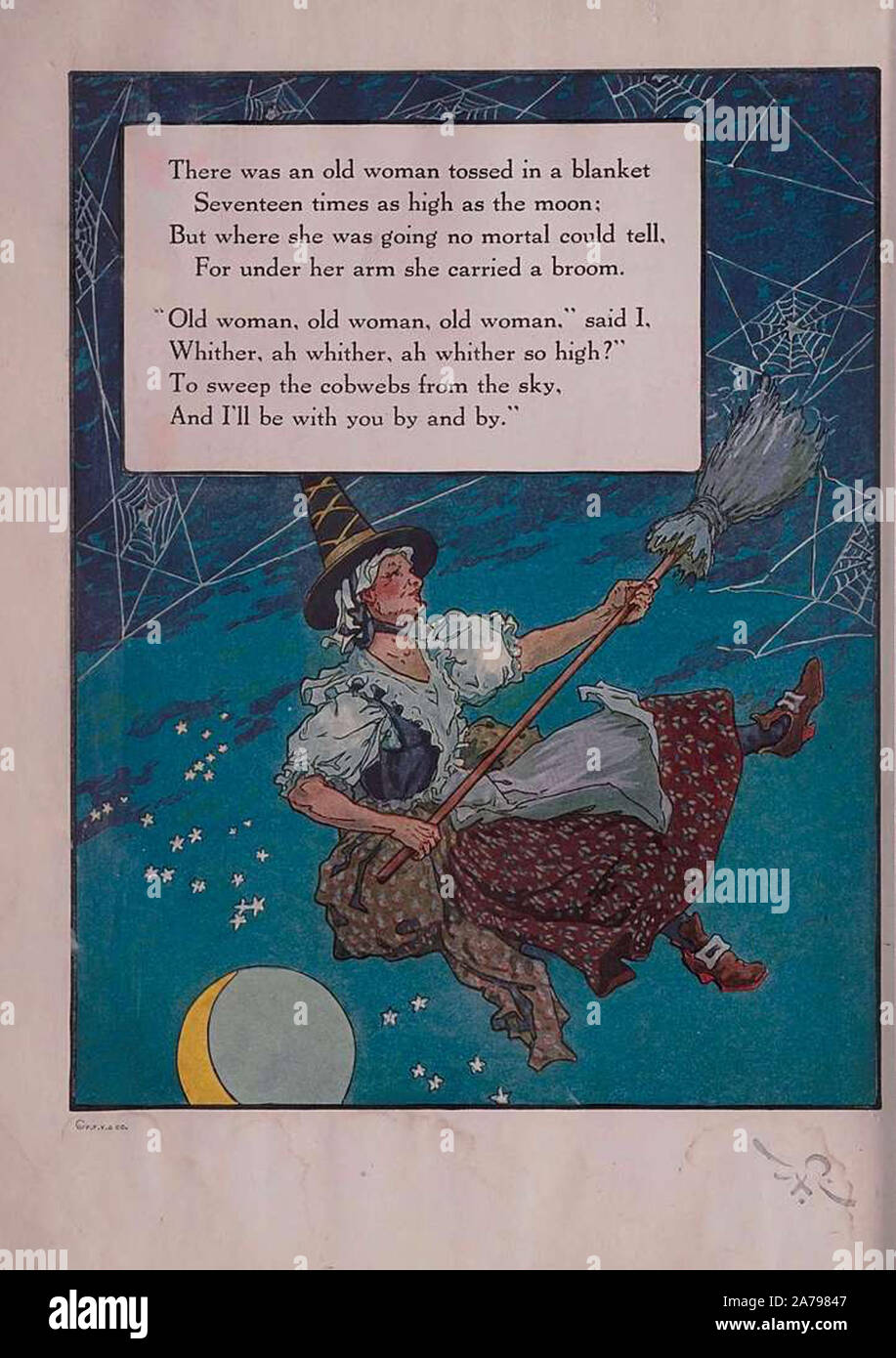 vintage nursery rhyme illustration artwork Stock Photo - Alamy