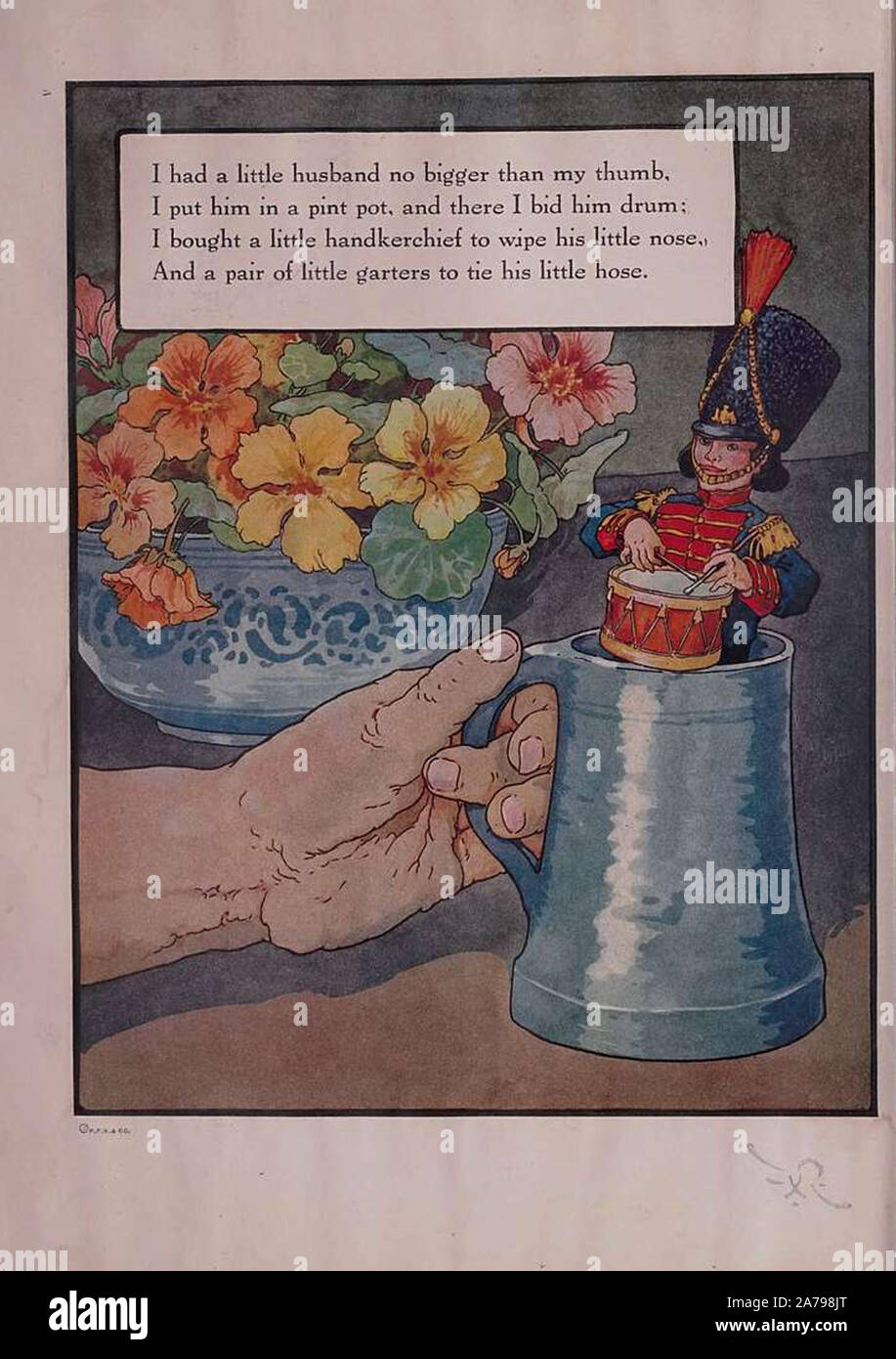 vintage nursery rhyme illustration artwork Stock Photo - Alamy