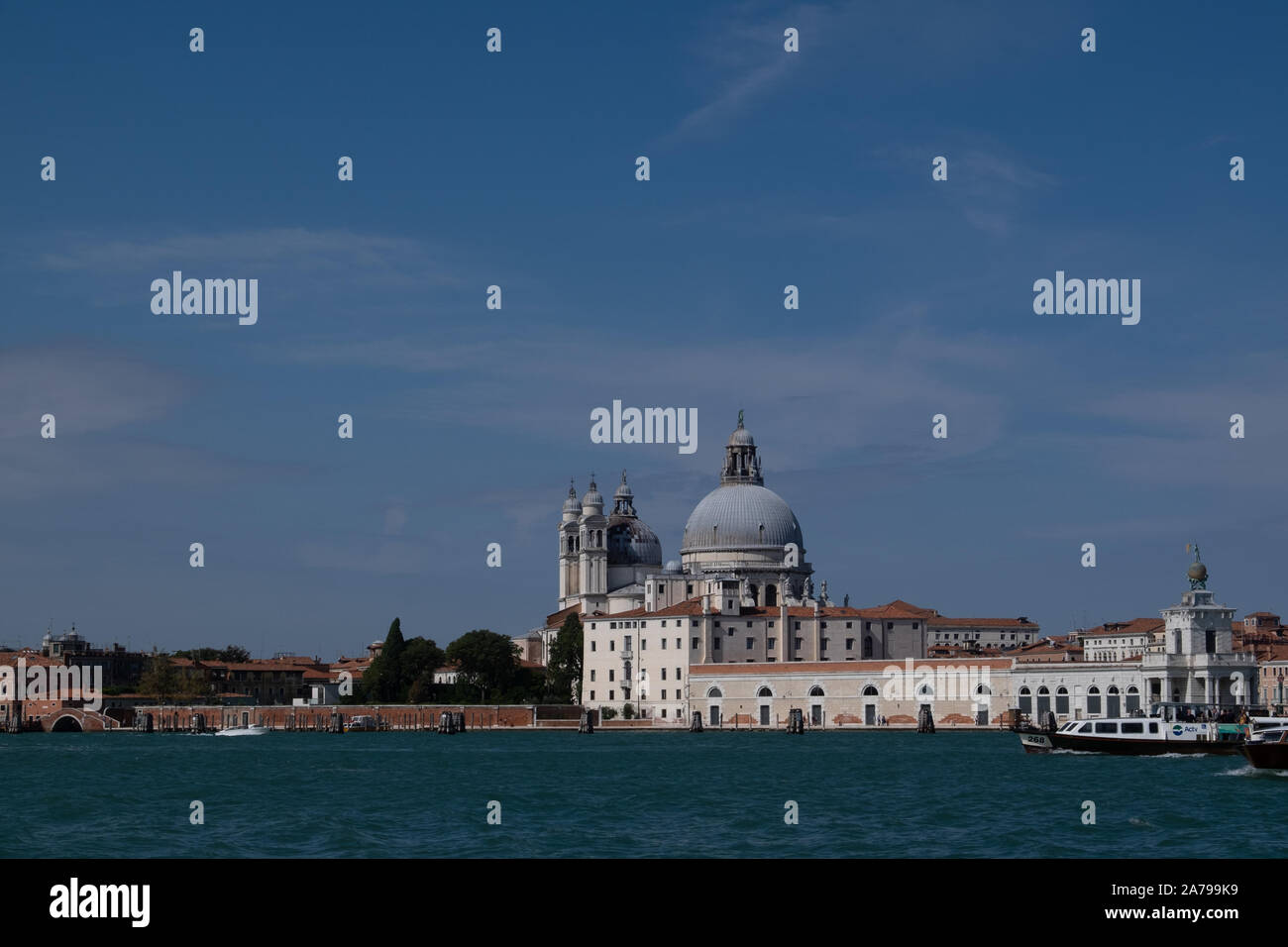 View of Venice from the sea water approach as panoramas of wonderful ...