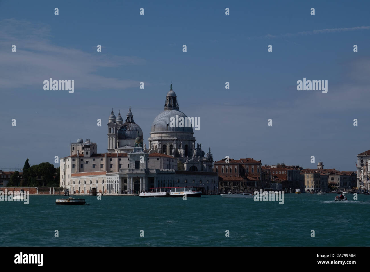 View of Venice from the sea water approach as panoramas of wonderful ...