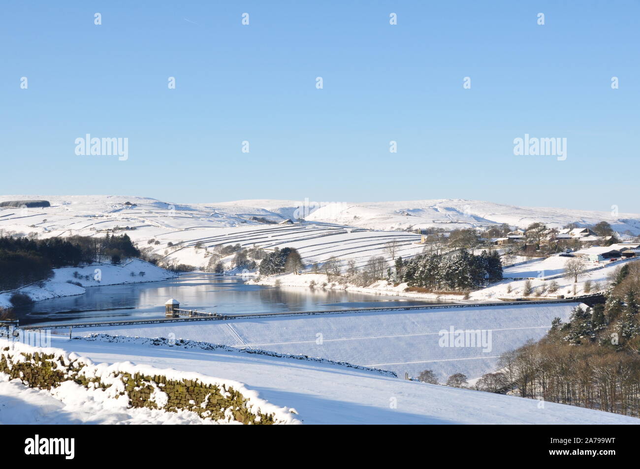 Winter snow on Haworth moor, Bronte country, Yorkshire Stock Photo - Alamy